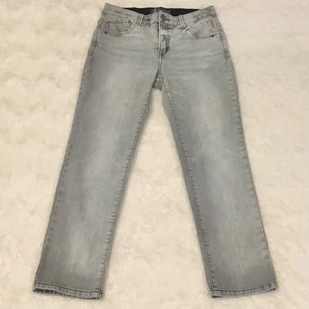 Democracy 4 AbSolution Women’s Jeans Gray Mid Rise Tapered Leg Stretch B1877ONNZ